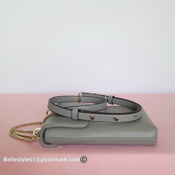 KATE SPADE Bradley North/South Pebbled Leather Phone Crossbody-True Taupe 🎈⭐ - Picture 10 of 16